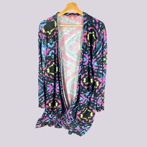 5 More Minutes Multicolor Tie-Dye Open Front Cardigan